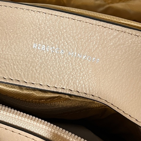 Rebecca Minkoff Edie Nylon Quilted Chain Strap Gold XL Messenger Shoulder Bag - Picture 12 of 16